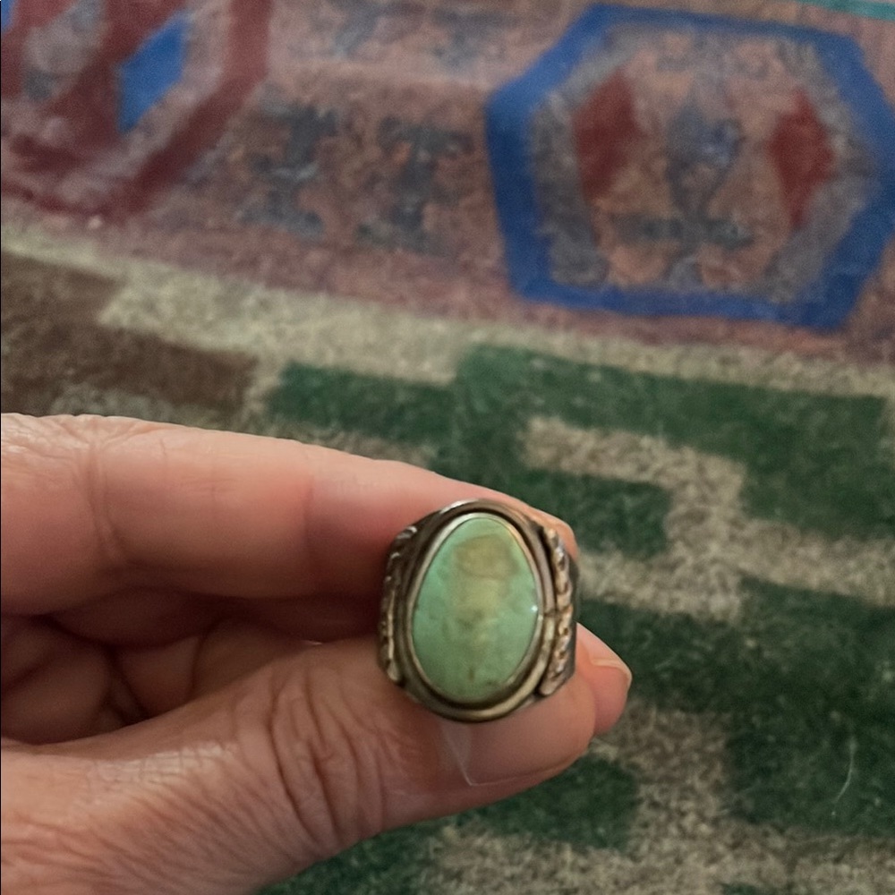 Green Stone Silver Ring